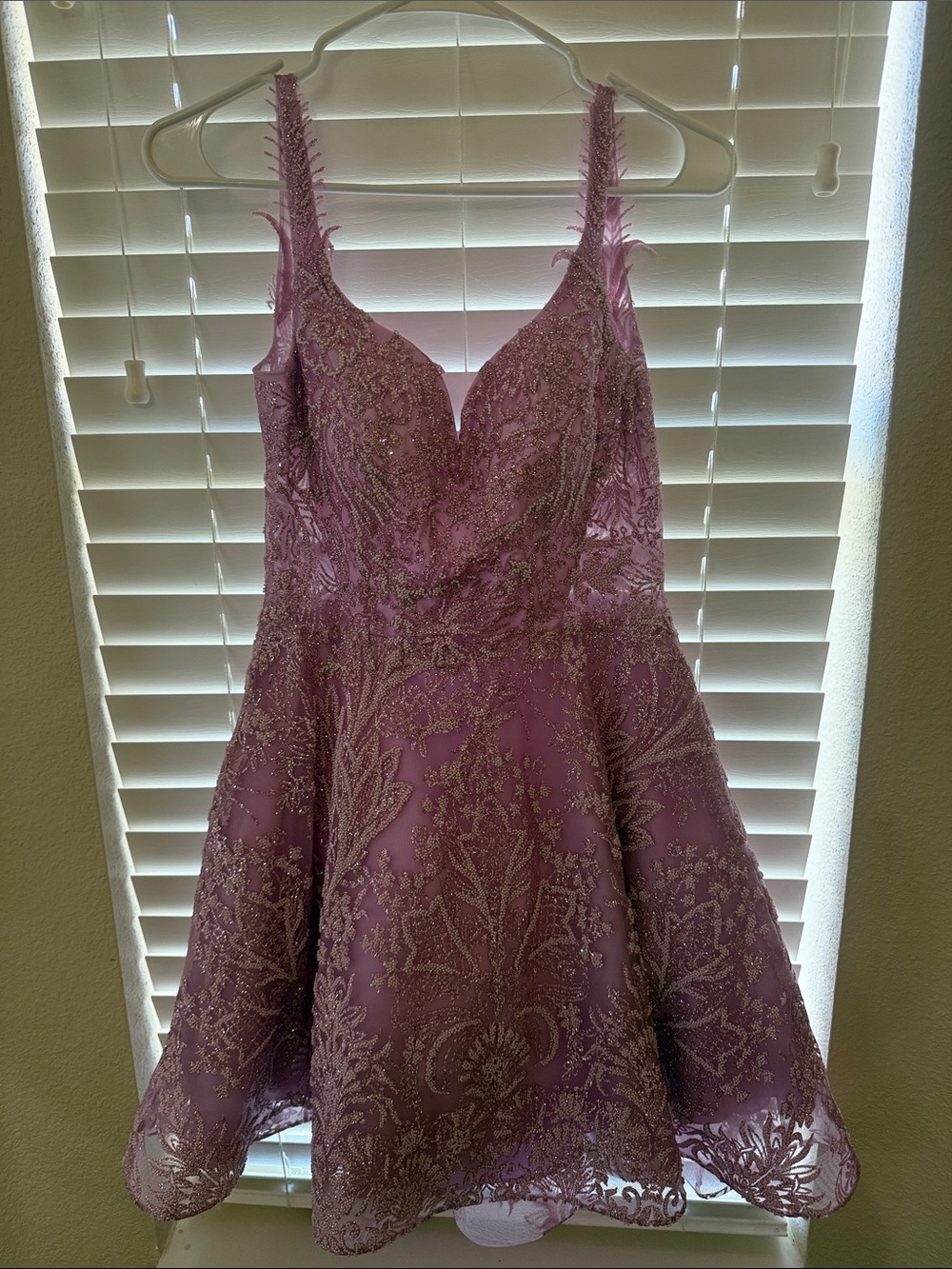 Lavender Embellished A-Line Prom Dress only worn once